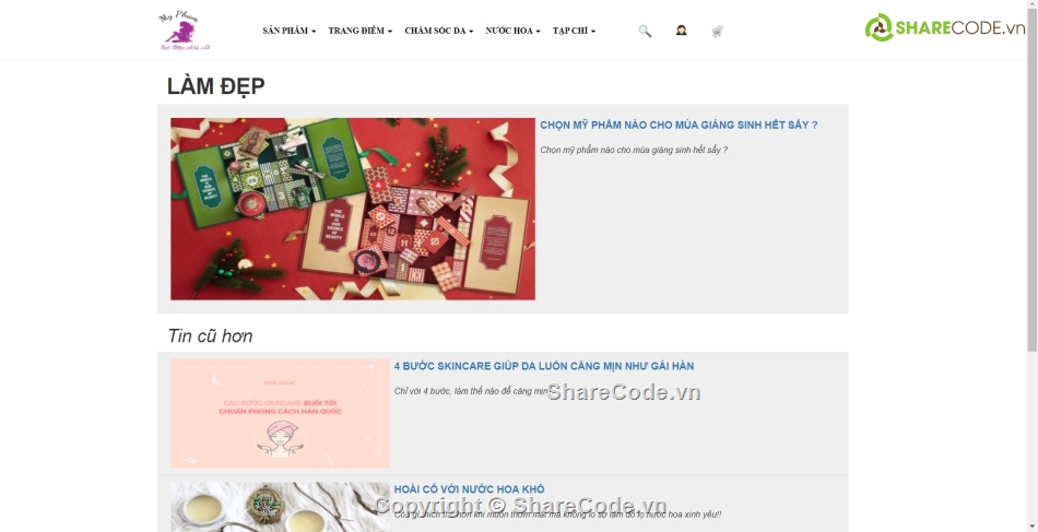 Website mỹ phẩm php,code web mỹ phẩm,full code web mỹ phẩm,website mỹ phẩm