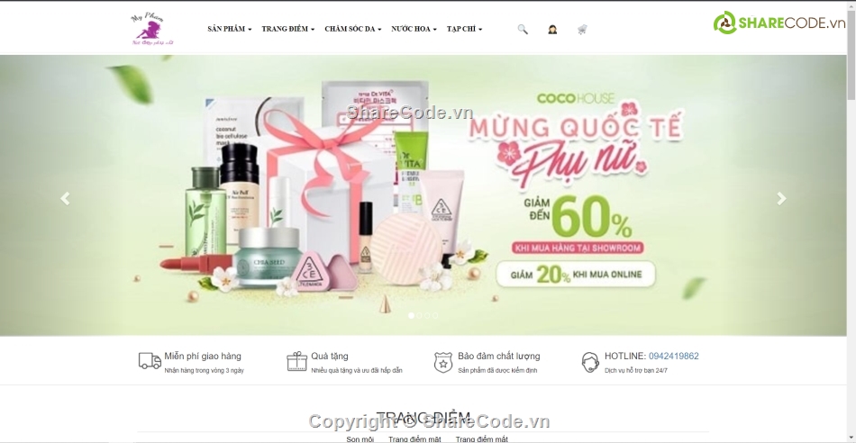 Website mỹ phẩm php,code web mỹ phẩm,full code web mỹ phẩm,website mỹ phẩm