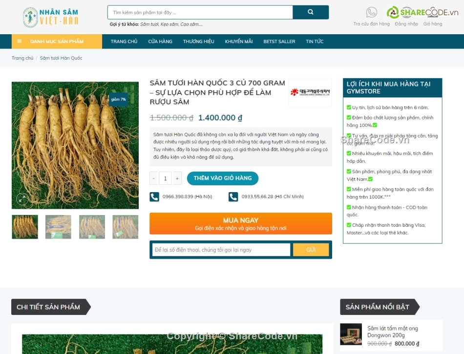 Full code web bán nhân sâm,website bán nhân sâm,Full code web Nhân sâm,Web bán nhân sâm