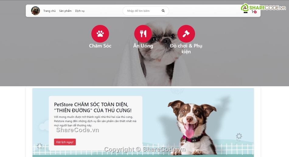 Code web thương mại điện tử,cửa hàng thú cưng,asp.net core mvc,web thú cưng,Website cửa hàng