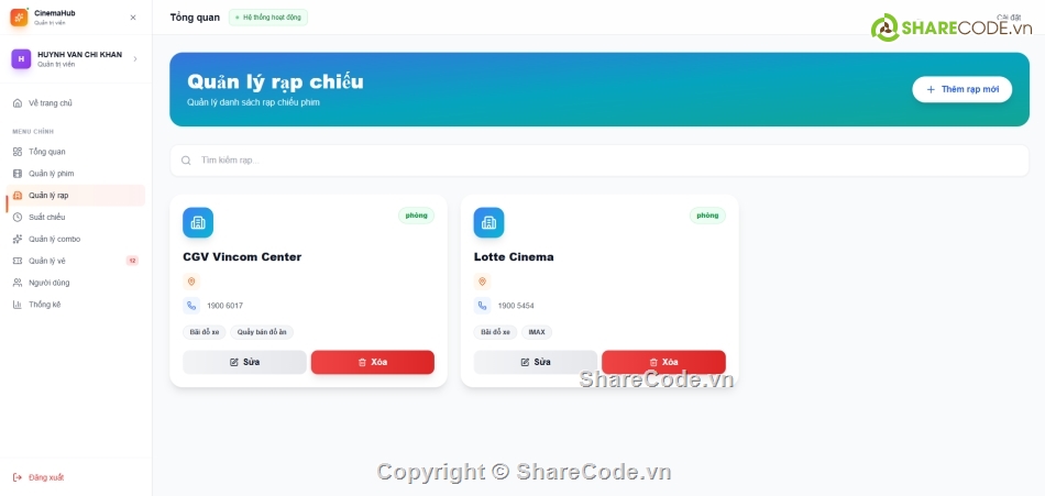nextjs,mongodb,website,hệ thống đặt vé,quản lý đặt vé xem phim,web đặt vé xem phim