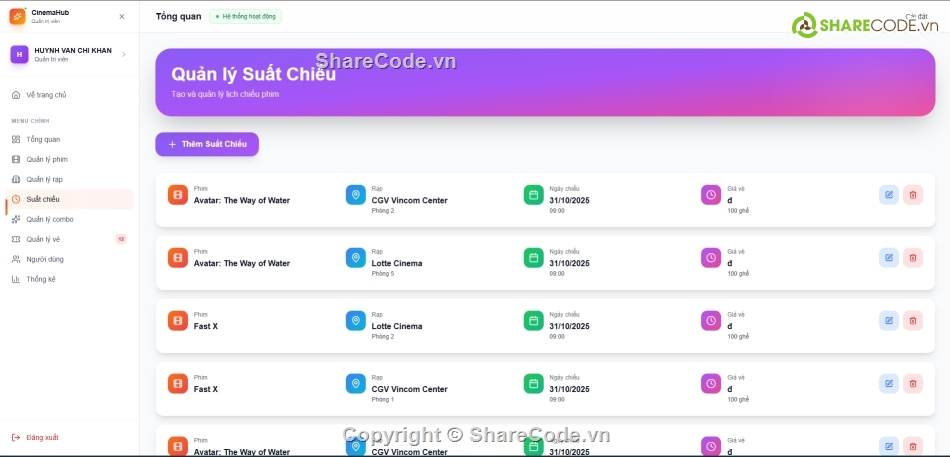 nextjs,mongodb,website,hệ thống đặt vé,quản lý đặt vé xem phim,web đặt vé xem phim