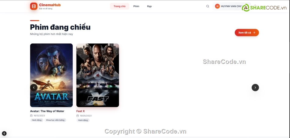 nextjs,mongodb,website,hệ thống đặt vé,quản lý đặt vé xem phim,web đặt vé xem phim