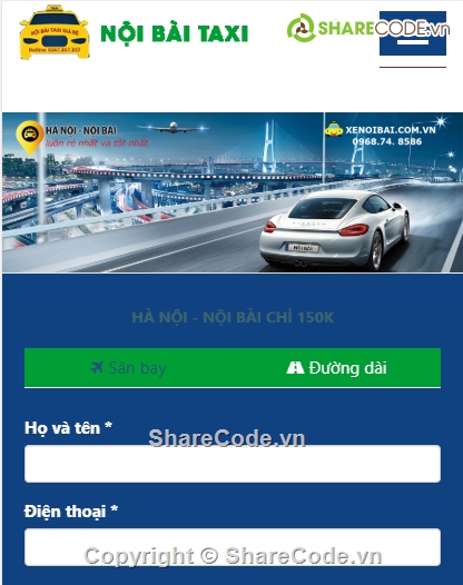 website taxi,web đặt xe,Code website đặt taxi nội bài