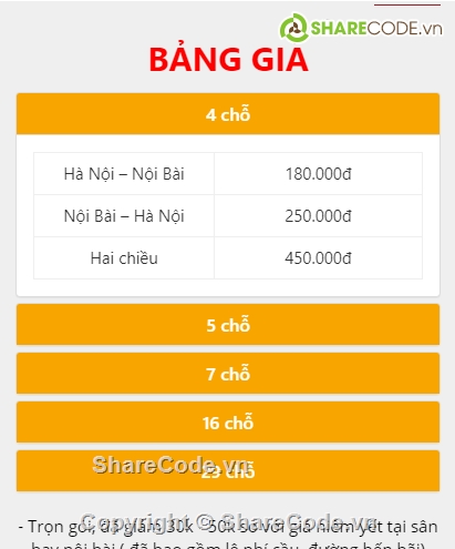 website taxi,web đặt xe,Code website đặt taxi nội bài