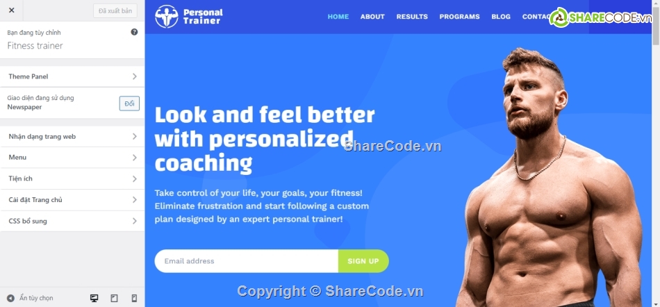 Code website gym,code web phòng tập,wordpress phòng tập