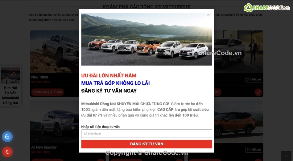 website ô tô mitsubishi,website bán hàng,website ô tô,code web oto mitsubishi