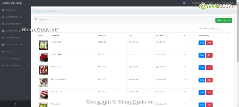 code quản lý cửa hàng,website mvc,OOP,website bán hoa