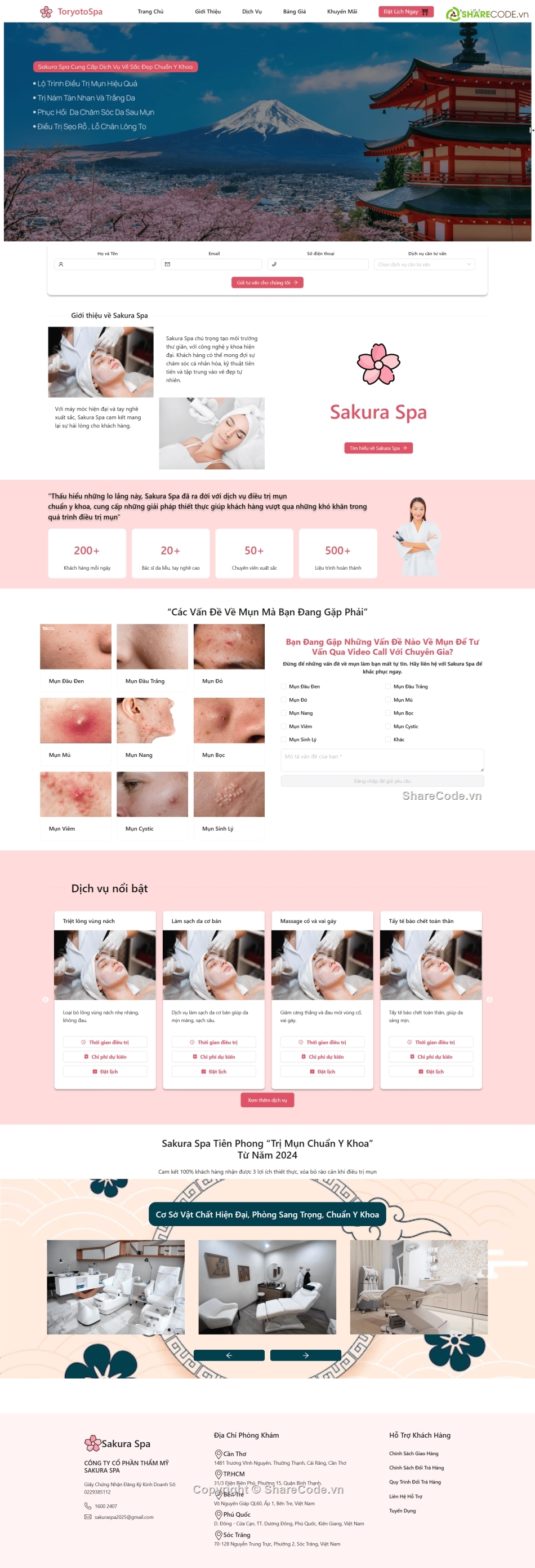 code dịch vụ spa,web spa,đồ án web laravel react,source code spa,sharecode spa,website spa