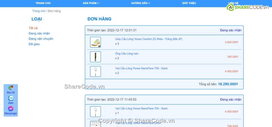 Code web thương mại điện tử PHP MVC,website thương mại điện tử php,website bán giày php,code web bán cầu lông php