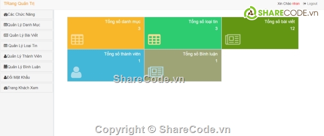 web tin tức,codeigniter,đồ án web php,quản lý tin tức,code php giao diện đẹp,code php