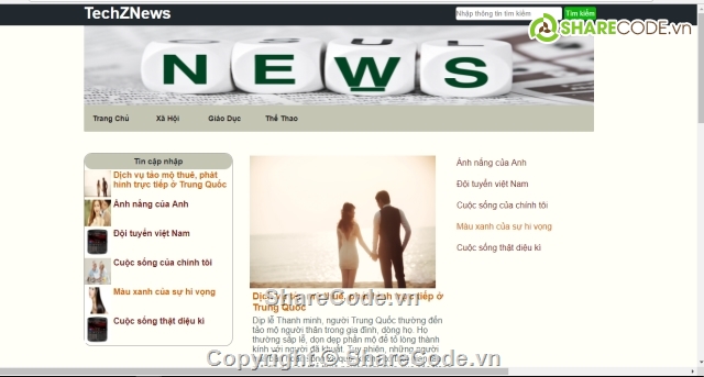 web tin tức,codeigniter,đồ án web php,quản lý tin tức,code php giao diện đẹp,code php