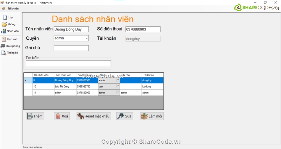 C#,winform c# quản lý kí túc xá,mô hình 3 lớp,c#,winform,sql server