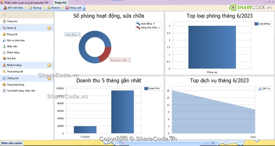 quản lý quán karaoke,quán karaoke winform,c# karaoke winform,devexpress,sql server,quán karaoke winform c#