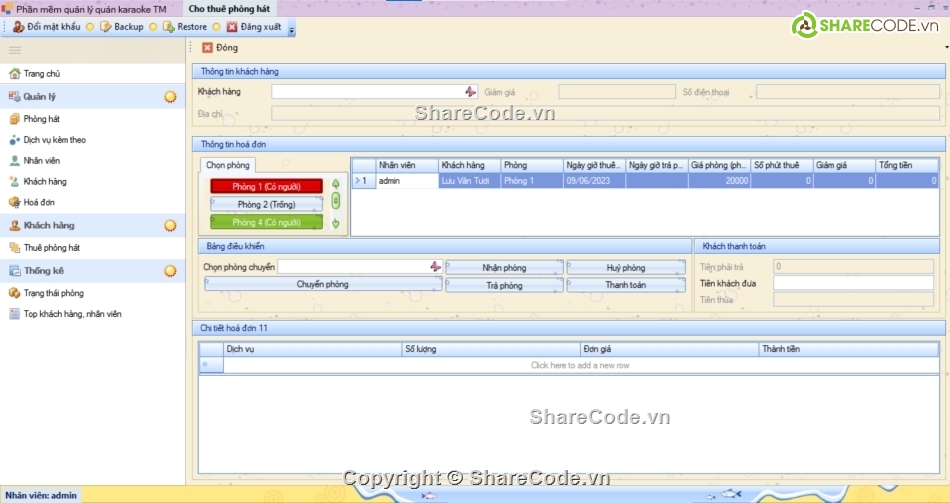 quản lý quán karaoke,quán karaoke winform,c# karaoke winform,devexpress,sql server,quán karaoke winform c#