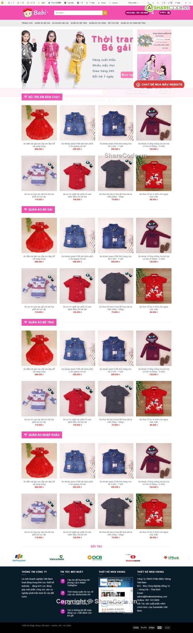 wordpress thời trang,bán hàng thời trang,thời trang cho bé,Wordpress Baby Store,website bán hàng thời trang