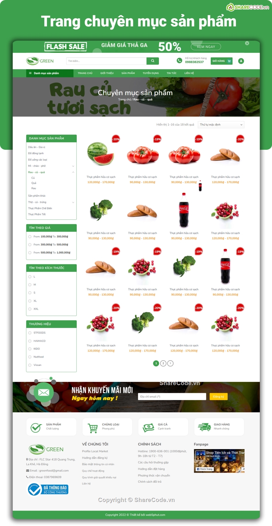 web bán hàng thực phẩm,web bán rau sạch,flatsome web rau củ quả,wordpress rau củ quả,code website bán rau củ quả