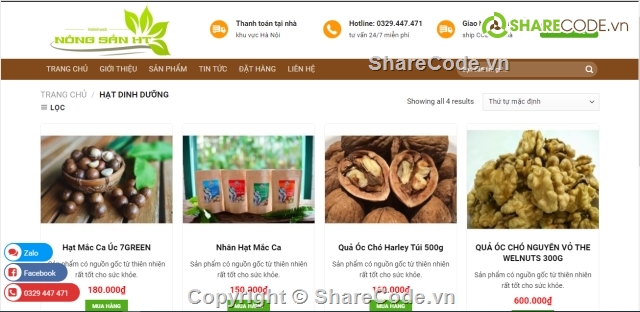 wordpress website bán nông sản,website bán nông sản,Code website bán nông sản,web bán nông sản