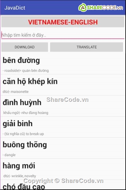 ứng dụng android,ứng dụng từ điển android,TỪ ĐIỂN ANH – VIỆT,VIỆT- ANH