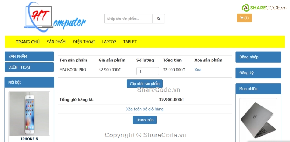website bán máy tính,Code web bán máy tính,code bán máy tính,code web bán hàng điện thoại