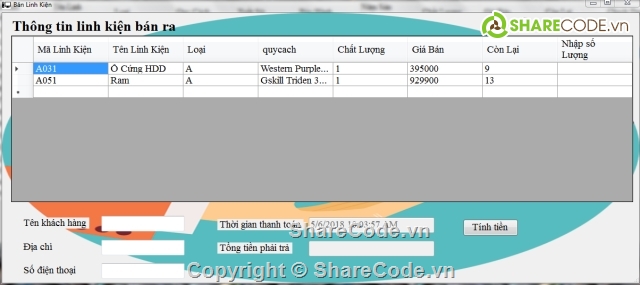 bán máy tính và linh kiện bằng c#,code linh kiện và thiết bị,quản lý máy tính,quản lý bán linh kiện,Linh kiện máy tính,source code quản lý bán hàng c#