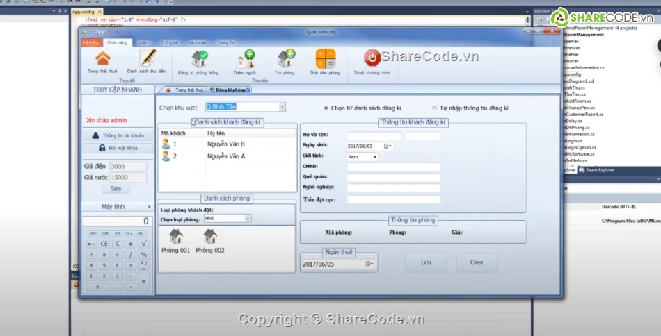 quản lý,code quản lý nhà trọ,quản lý phòng trọ