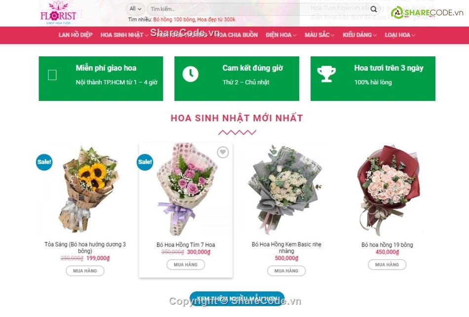 website bán hoa tươi,website bán hoa,web shop bán hoa