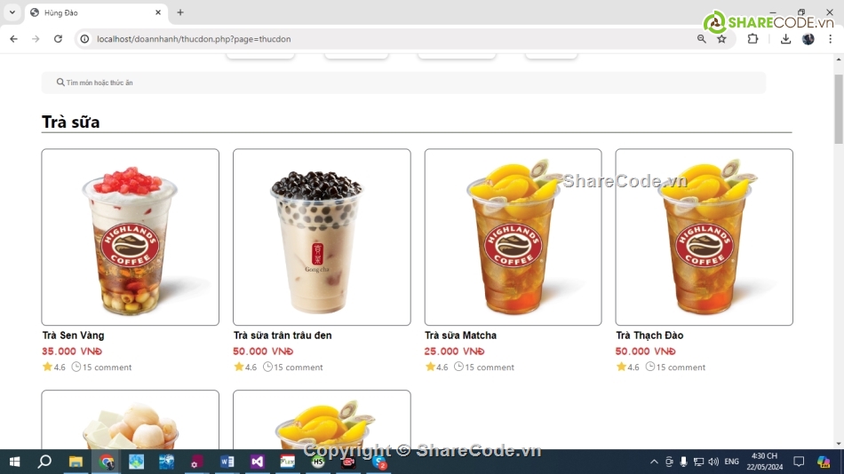 source code trà sữa,đồ án tốt nghiệp,code php,code bán đồ,đặt đồ ăn,đồ án php