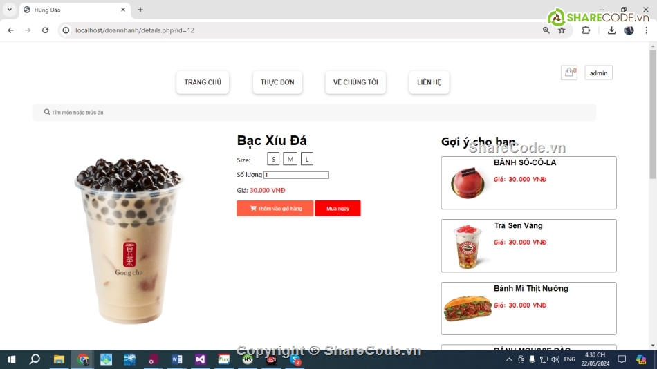 source code trà sữa,đồ án tốt nghiệp,code php,code bán đồ,đặt đồ ăn,đồ án php