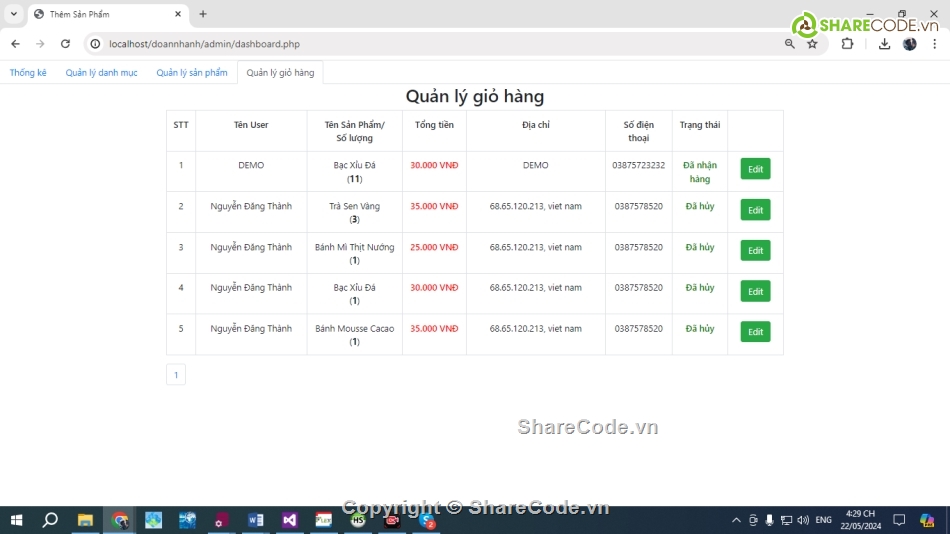 source code trà sữa,đồ án tốt nghiệp,code php,code bán đồ,đặt đồ ăn,đồ án php