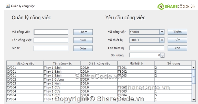 java swing,code phần mềm,Winform,quản lí xưởng xe,quản lí xe,source code quản lí xe