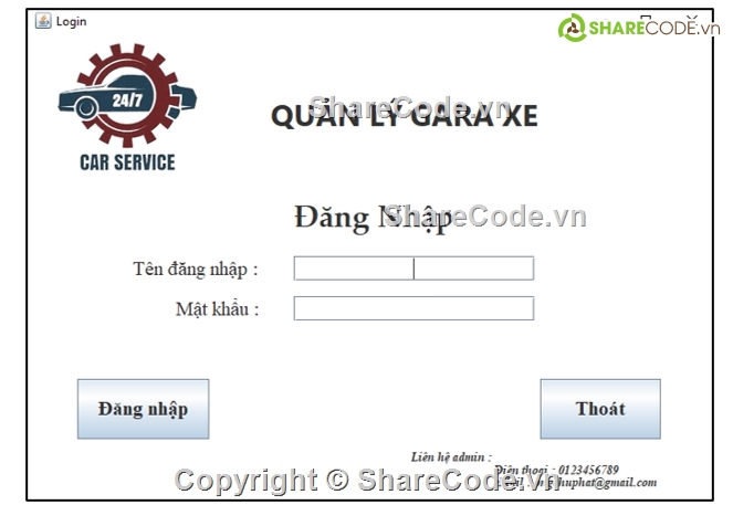 java swing,code phần mềm,Winform,quản lí xưởng xe,quản lí xe,source code quản lí xe