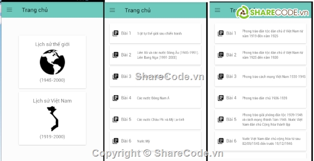 Source code Trắc nghiệm,App trắc nghiệm Lịch sử,app android,json,code trắc nghiệm,trắc nghiệm android