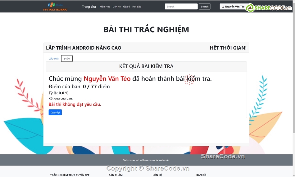 Source code web,web thi trắc nghiệm,trắc nghiệm trực tuyến,assignment front-end fpoly,AngularJS,bootstrap