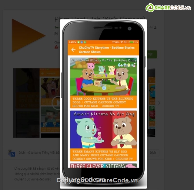 Phim Hoạt Hình,Kid Cartoon,android programming,Ứng dụng liệt kê Phim Hoạt Hình