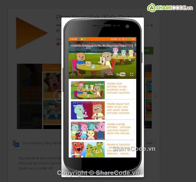 Phim Hoạt Hình,Kid Cartoon,android programming,Ứng dụng liệt kê Phim Hoạt Hình