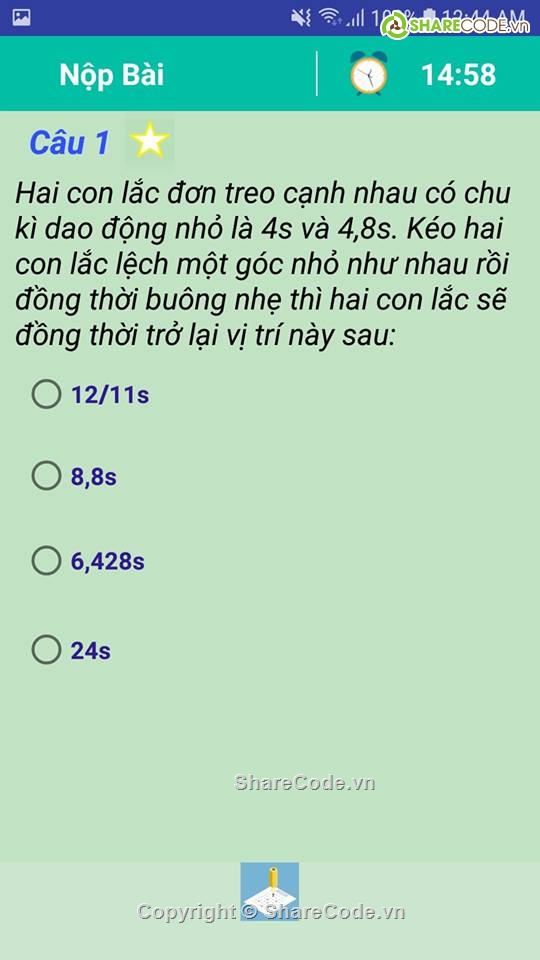 thi trắc nghiệm android,Ứng dụng android,thi trắc nghiệm,đề thi trắc nghiệm,Ứng dụng,trung học phổ thông