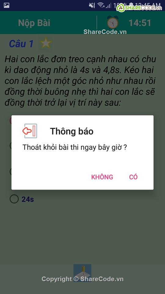 thi trắc nghiệm android,Ứng dụng android,thi trắc nghiệm,đề thi trắc nghiệm,Ứng dụng,trung học phổ thông