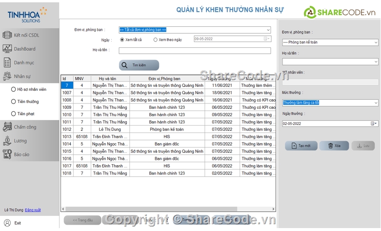 code đồ án quản lý nhân sự,windows form,phần mềm tính lương,C# quản lý nhân sự,Code quản lý nhân sự,quản lý nhân sự C#