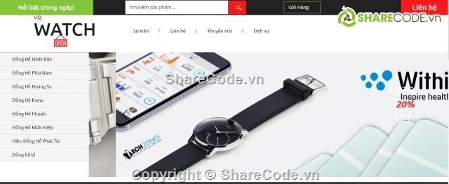 Web bán hàng,website bán thời trang,web bán đồng hồ,code website bán phụ kiện
