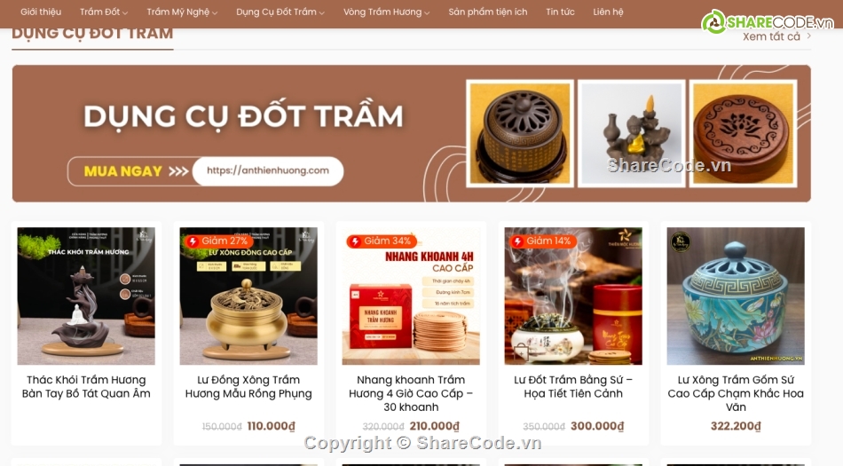 Souce code trầm hương đẹp,Code trầm hương chuẩn seo,Souce code trầm hương wordress