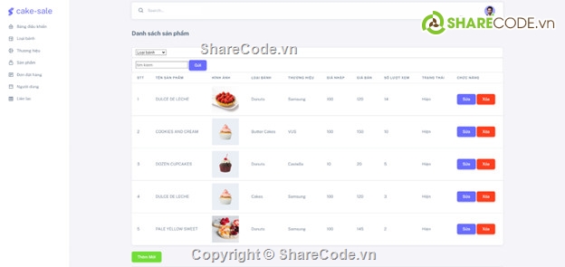 web bán bánh ngọt,code web bán bánh ngọt PHP & MySQL,code web bán bánh ngọt