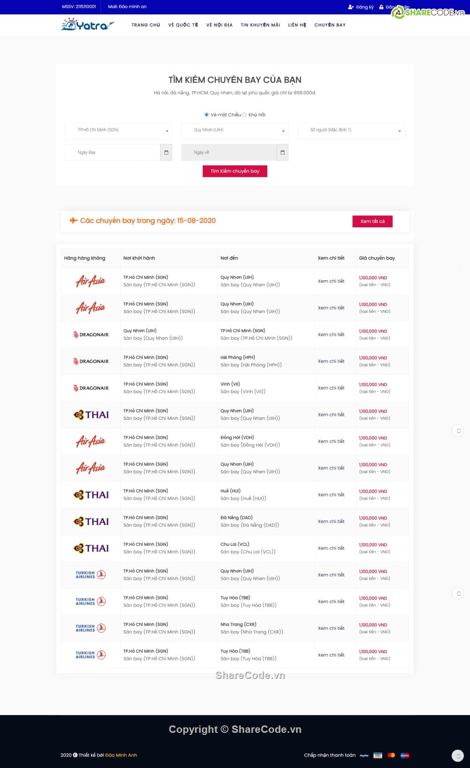 bán vé máy bay,đặt vé máy bay,code website bán vé,Code web đặt vé máy bay