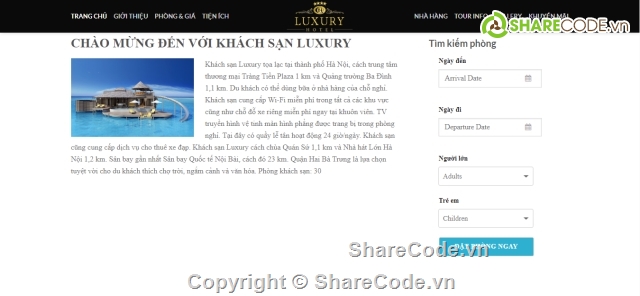 Source code Website,website khách sạn,web khách sạn,Website đặt phòng khách sạn,Website giới thiệu,Website khách sạn hiện đại