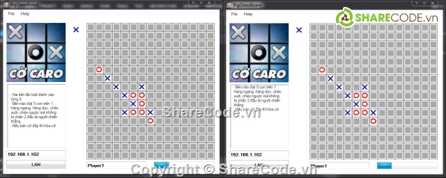 game caro c#,game caro c# và LAN,Full code game caro C#