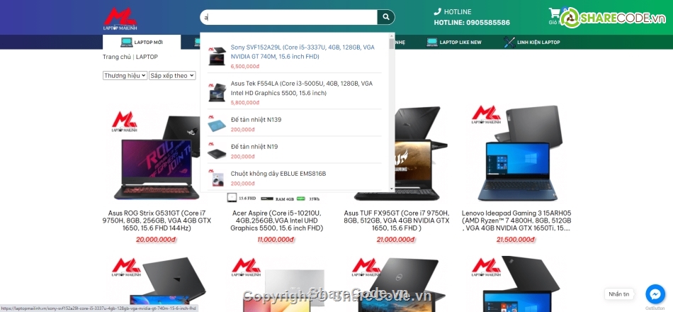 code ban laptop,website bán laptop,full code web bán laptop,web bán máy tính