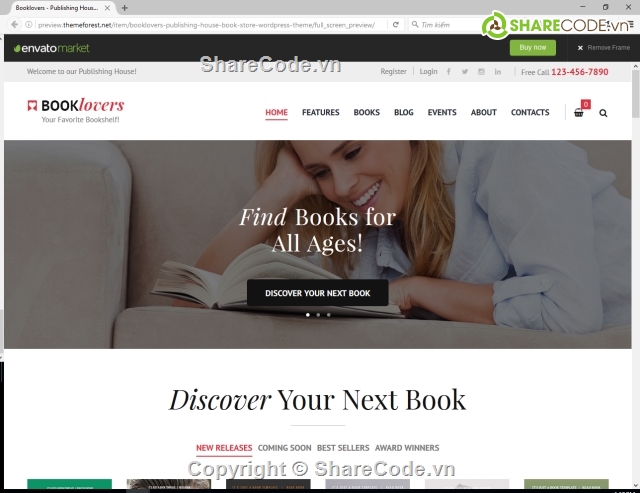 Website bán hàng,theme Booklover,web bán sách,web bán sản phẩm