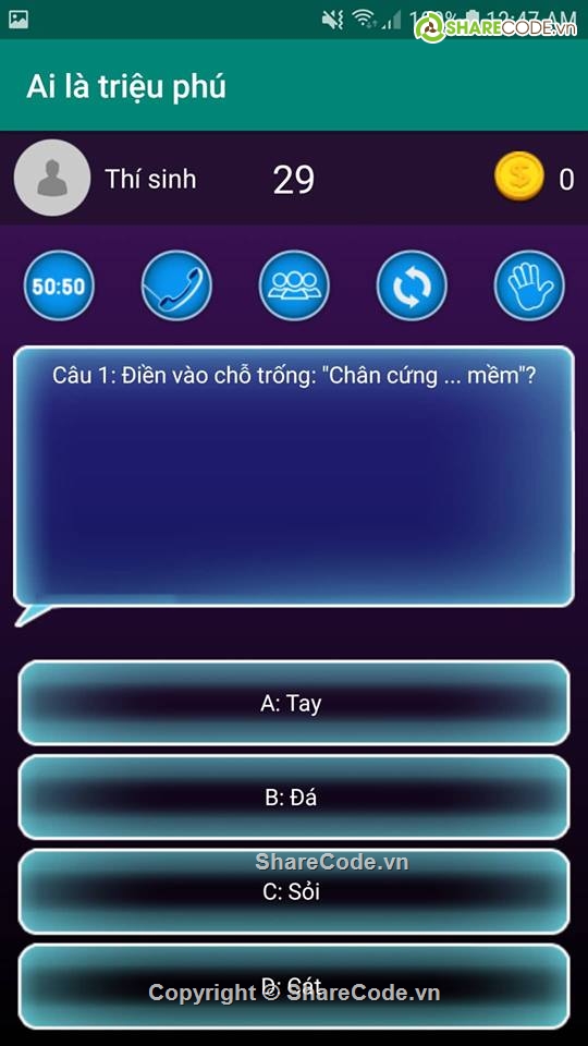 ai là triệu phú,code game ai là triệu phú,ai là triệu phú android,source code game ai là triệu phú,Android Game,ứng dụng android