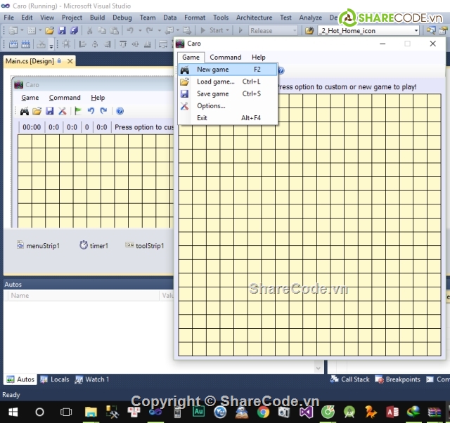 Game cờ caro,Game cờ,Đồ án game,caro C#