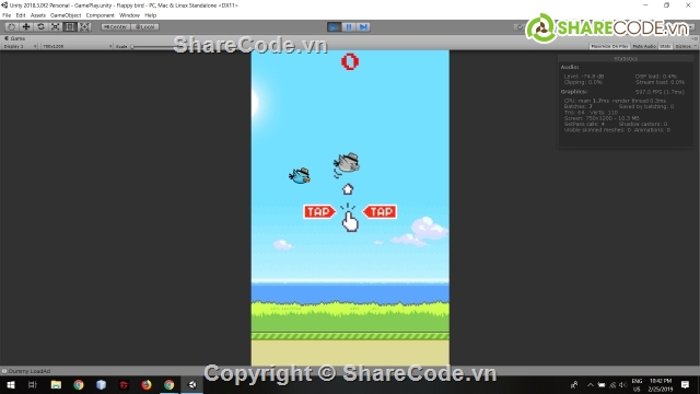 Flappy Bird,game unity,source code flappybird,source code game